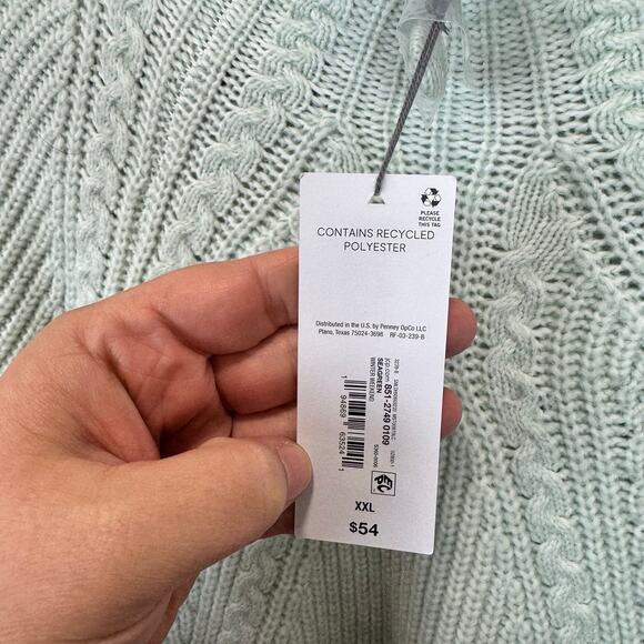 Liz Claiborne Plus Size Mint Green Mock Neck Knit Sweater Size XXL - Picture 5 of 8